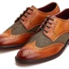 Base London Tan Chaplin Twill Mix Brogue