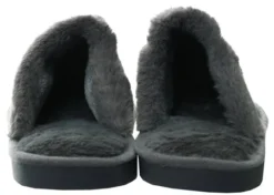 No Doubt Grey Slip On Fur Suede Slipper -Cheap Drape Dresses Store 26932 2