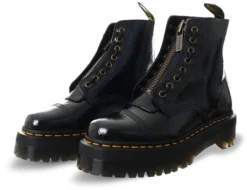 Dr. Martens Dr Martens Black Sinclair Distressed Patent Platform Boots