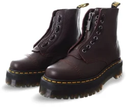 Dr. Martens Dr Martens Burgundy Milled Nappa Sinclair Leather Platform Boots