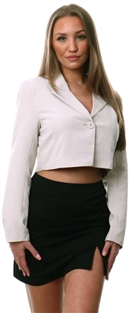 Only Grey / Pumice Stone Maia Cropped Solid Color Blazer