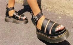 Dr. Martens Dr Martens Black Clarissa Ii Quad Leather Platform Sandald 7 Dr. Martens Dr Martens Black Clarissa Ii Quad Leather Platform Sandald -Cheap Drape Dresses Store 27604 3