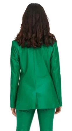 Only Aqua / Lush Meadow Papaya Faux Leather Blazer -Cheap Drape Dresses Store 27642 3