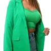Veromoda Green / Bright Green Zelda Loose Fit Notch Lapel Blazer