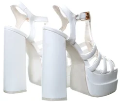 Public Desire White Denver Woven Double Platform Sandal Heels 7 Public Desire White Denver Woven Double Platform Sandal Heels -Cheap Drape Dresses Store 27717 3