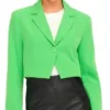 Only Green / Vibrant Green Maia Cropped Solid Color Blazer