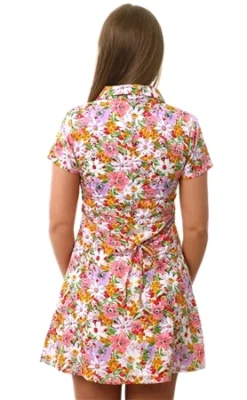 Qed Cream Floral Button Shirt Dress -Cheap Drape Dresses Store 27799 3