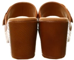 Mustang Cognac Tan Mule Heels -Cheap Drape Dresses Store 27908 2