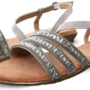 Redz Grey Slip On Embellished Sandal