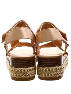Redz Rose Gold Strap Espadrille Sandal -Cheap Drape Dresses Store 27988 2