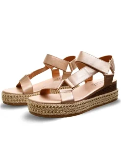 Redz Rose Gold Strap Espadrille Sandal