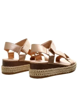 Redz Rose Gold Strap Espadrille Sandal -Cheap Drape Dresses Store 27988 3