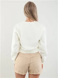 Veromoda Irish Cream Zuri Loose Fit High Rise Fold Up Hems Shorts -Cheap Drape Dresses Store 27994 3