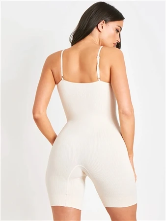 Missy Empire Stone Ribbed Seamless Strappy Unitard 4 Missy Empire Stone Ribbed Seamless Strappy Unitard - Image 4