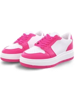 No Doubt Pink / White Panel Lace Up Trainer