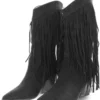 No Doubt Black Fringe Calf Boot