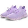 No Doubt Purple Lace Up Texture Trainer
