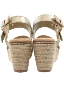 Xti Gold Strap Espadrille Wedge Sandal -Cheap Drape Dresses Store 28037 2
