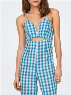 Neon & Nylon Cloud Dance / Horizon Blue Macy Hatler Neck Jumpsuit With Cut Out