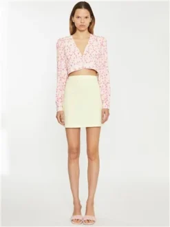 Glamorous Yellow/Pink Floral Crop Top -Cheap Drape Dresses Store 28255 2