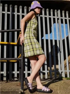 Dr. Martens Dr Martens Lilac Blaire Flower Buckle Milled Nappa Slide Sandals 7 Dr. Martens Dr Martens Lilac Blaire Flower Buckle Milled Nappa Slide Sandals -Cheap Drape Dresses Store 28287 3