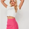 Saint Genies Pink Split Skirt