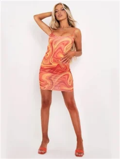 Missy Empire Orange Kaylin Swirl Print Slinky Strappy Back Mini Dress 6 Missy Empire Orange Kaylin Swirl Print Slinky Strappy Back Mini Dress -Cheap Drape Dresses Store 28326 2