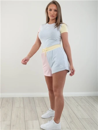 Puma Arctic Ice-Chalk Pink Classics Block High Shorts 3 Puma Arctic Ice-Chalk Pink Classics Block High Shorts - Image 3