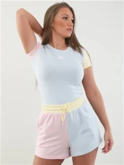 Puma Arctic Ice-Chalk Pink Classics Block High Shorts