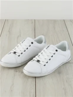 Lloyd & Pryce White Rosey Lace Up Trainers