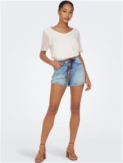 Only Blue / Light Blue Denim Kelly Hw Denim Shorts -Cheap Drape Dresses Store 28402 2