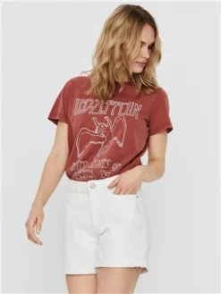 Noisy May White / Bright White Smiley Normal Waisted Denim Shorts