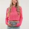 Missy Empire Pink Reese Crochet Crop Top