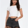 Only Black / Washed Black Pacy Hw Denim Shorts