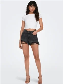 Only Black / Washed Black Pacy Hw Denim Shorts 6 Only Black / Washed Black Pacy Hw Denim Shorts -Cheap Drape Dresses Store 28417 2