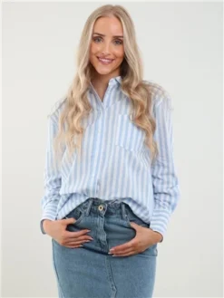 Saint Genies Blue / White Stripe Long Sleeve Shirt