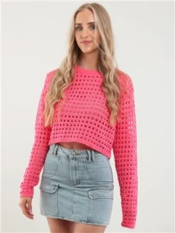 Saint Genies Light Blue Denim Short Cargo Skirt