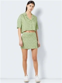 Noisy May Retro Green Jules Short Sleeved Shirt -Cheap Drape Dresses Store 28482 2
