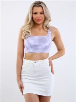 Veromoda White / Snow White Wild Seven Mid Rise Denim Skirt