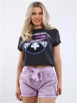 Only Purple Rose Asa Acid Belt Shorts