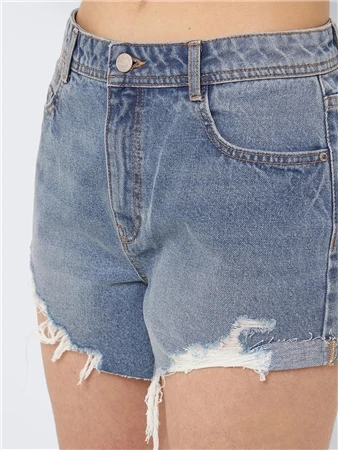 Noisy May Medium Blue Denim Drew Festival Shorts 2 Noisy May Medium Blue Denim Drew Festival Shorts - Image 2