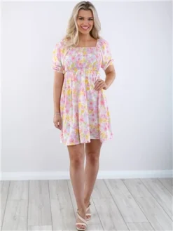 Veromoda Floral Emma Henna Smock Dress -Cheap Drape Dresses Store 28580 2