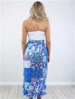 Girl In Mind Blue Emily Patchwork Frill Detail Wrap Skirt 7 Girl In Mind Blue Emily Patchwork Frill Detail Wrap Skirt -Cheap Drape Dresses Store 28581 3