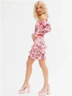 The Frolic Pink Patricia Tired Ruffle Skirt -Cheap Drape Dresses Store 28616 2