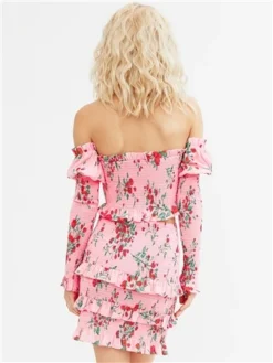 The Frolic Pink Patricia Tired Ruffle Skirt -Cheap Drape Dresses Store 28616 3