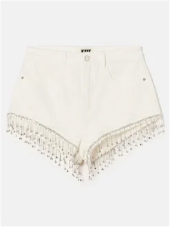 Tally Weijl White Denim Shorts -Cheap Drape Dresses Store 28617 2