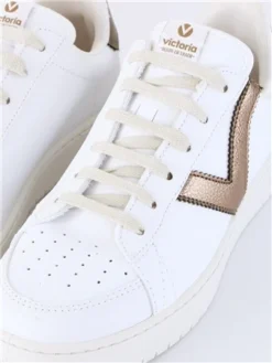 Victoria White / Gold Platino Lace Up Trainer -Cheap Drape Dresses Store 28636 2