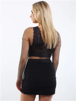 Only Black / Black Carolina Abba Short Slit Skirt -Cheap Drape Dresses Store 28648 3