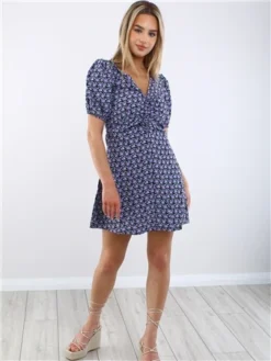 Brave Soul Black/Purple Bloom Floral Dress -Cheap Drape Dresses Store 28687 2