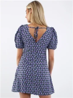 Brave Soul Black/Purple Bloom Floral Dress -Cheap Drape Dresses Store 28687 3